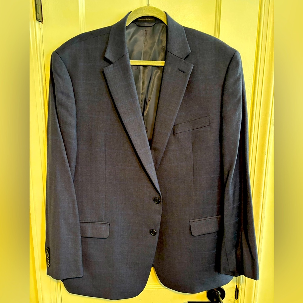 Lauren Ralph Lauren Navy Check/Windowpane Suit - 46R, 40x30